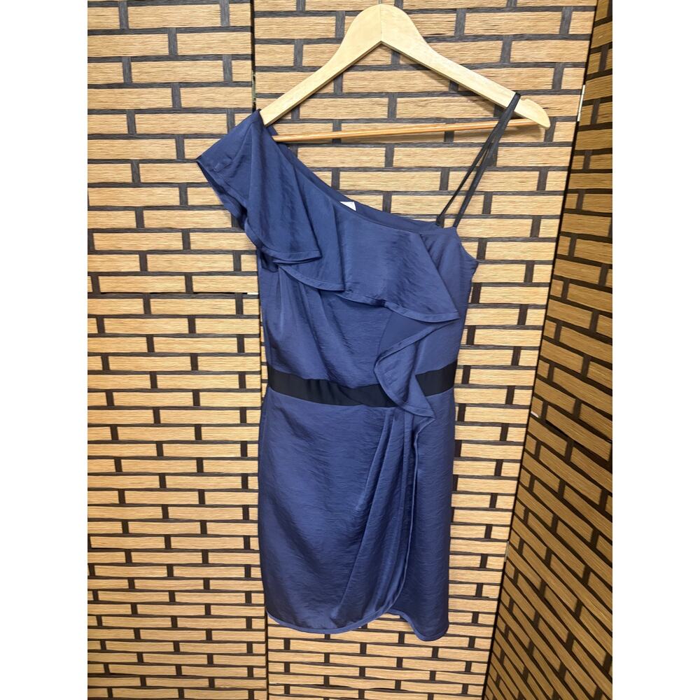 BCBGeneration Blue/Gray One Shoulder‎ Dress Size 4